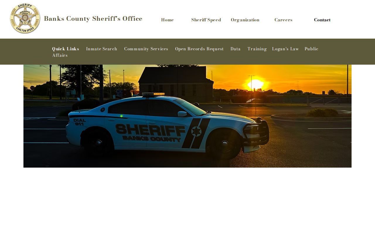 Banks County Sheriff forms page with booking photo request