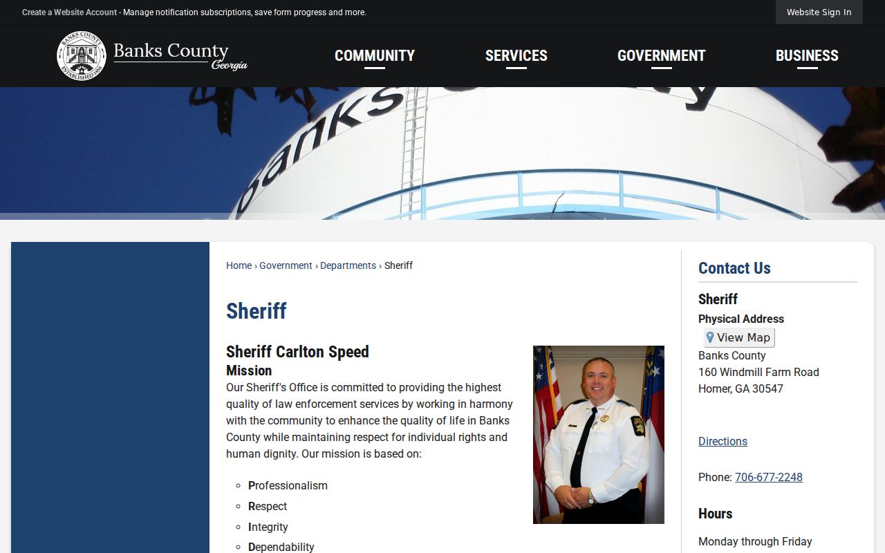 Banks County criminal history sheriff records contact
